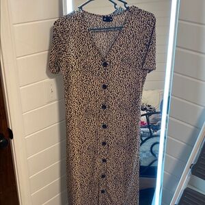 Leopard Print Button-Down Dress
